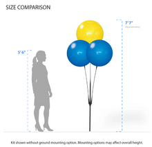 Load image into Gallery viewer, DuraBalloon® 3-Balloon Cluster Pole Kit with Ground Mount