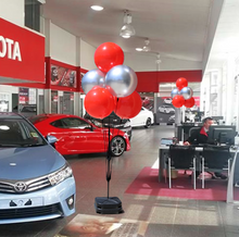 Load image into Gallery viewer, Reusable 5-Balloon Cluster Pole Kit with Weighted Base Double Stand