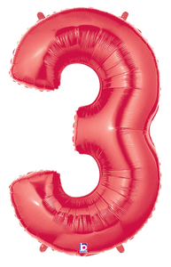 15843RP Megaloons® Number "3" Red