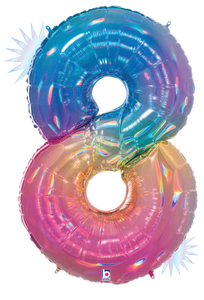 15848RWP Megaloons® Number "8" Opal Rainbow