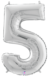 18845SP Number 5 Silver 28" Megaloon