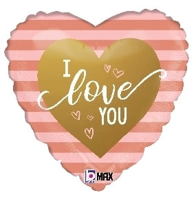 26071 Rose Gold Stripes I Love You