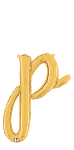 34716GP Script Letter "p" Gold