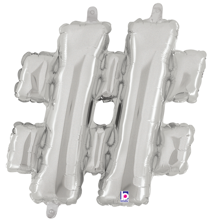 34862SP Hashtag Silver 14in