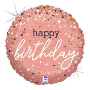 36985 Rose Gold Confetti Happy Birthday