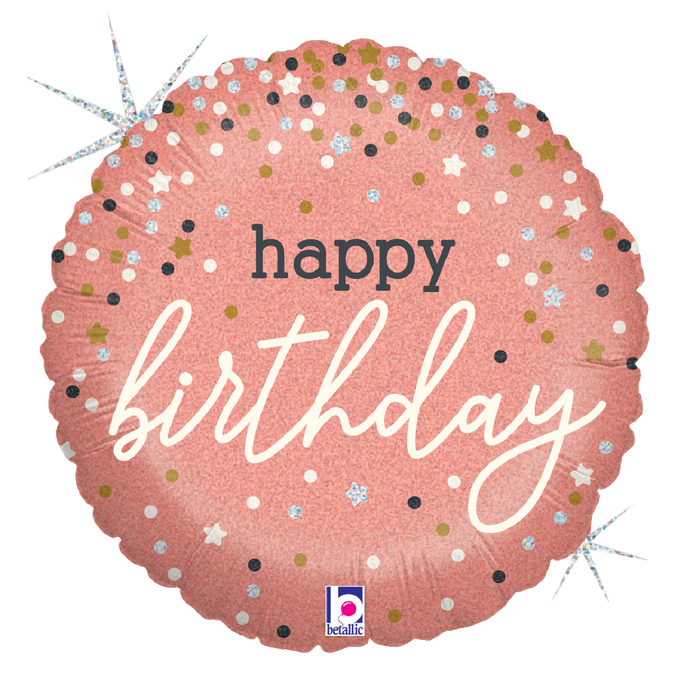 36985 Rose Gold Confetti Happy Birthday