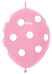 54115 Polka Dot Fashion Bubble Gum Pink 12" LINK-O-LOON®