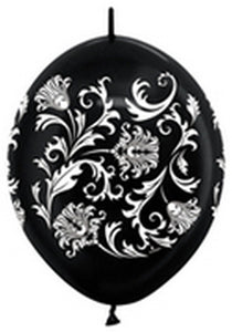 54669 Damask Metallic Black 12" LINK-O-LOON®