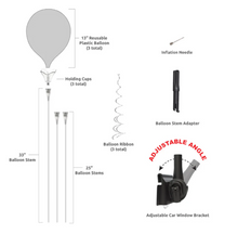 Load image into Gallery viewer, PermaShine® 3-Balloon Bouquet Adjustable Car Window Kit
