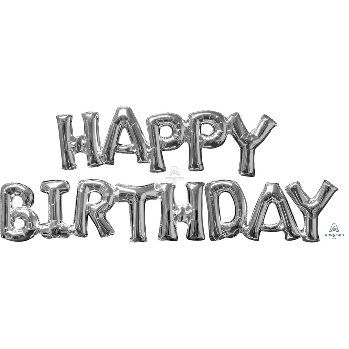 36097 Script Phrase HAPPY BIRTHDAY Silver