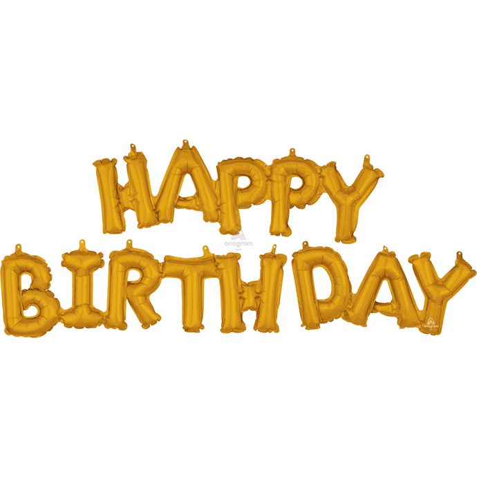 36099 Script Phrase HAPPY BIRTHDAY Gold