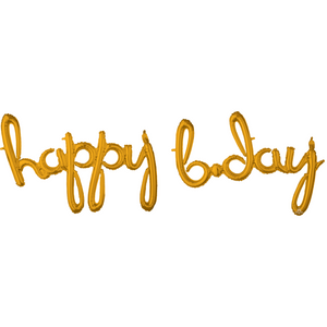 37937 Script Phrase `Happy Bday` Gold