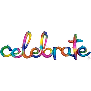 39183 Script Phrase Celebrate Rainbow Splash