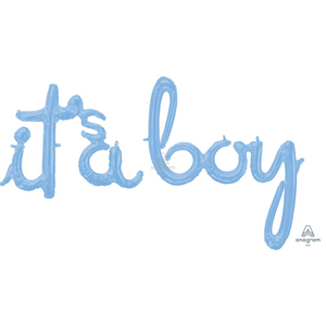 39169 Script Phrase It's A Boy Pastel Blue