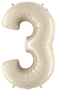 15843 Megaloons® Number "3" White Sand