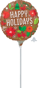 38466 Woodgrain Happy Holidays
