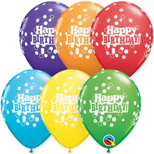 52973 Birthday Confetti Dots Bright Rainbow Assortment 5" Round