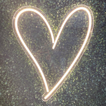 Load image into Gallery viewer, Script Heart Neon Sign Rental - White
