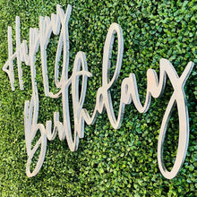 Load image into Gallery viewer, Happy Birthday Wood Sign Rental - Silver
