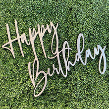 Load image into Gallery viewer, Happy Birthday Wood Sign Rental - Silver
