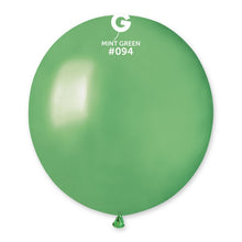 Load image into Gallery viewer, 159455 Gemar Metallic Mint Green 19&quot; Round (25ct)
